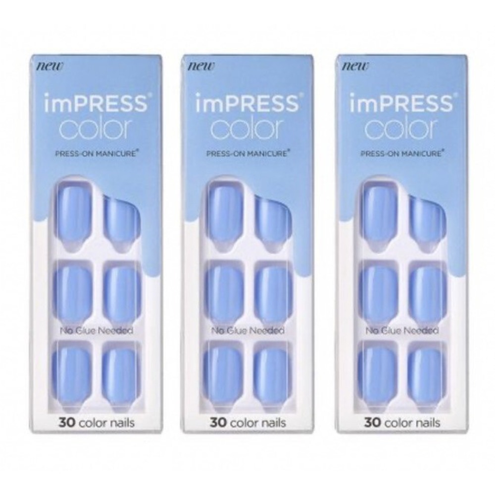 KISS imPRESS Color Press-On Nails - Baby Why So Blue - 3pk - 90ct